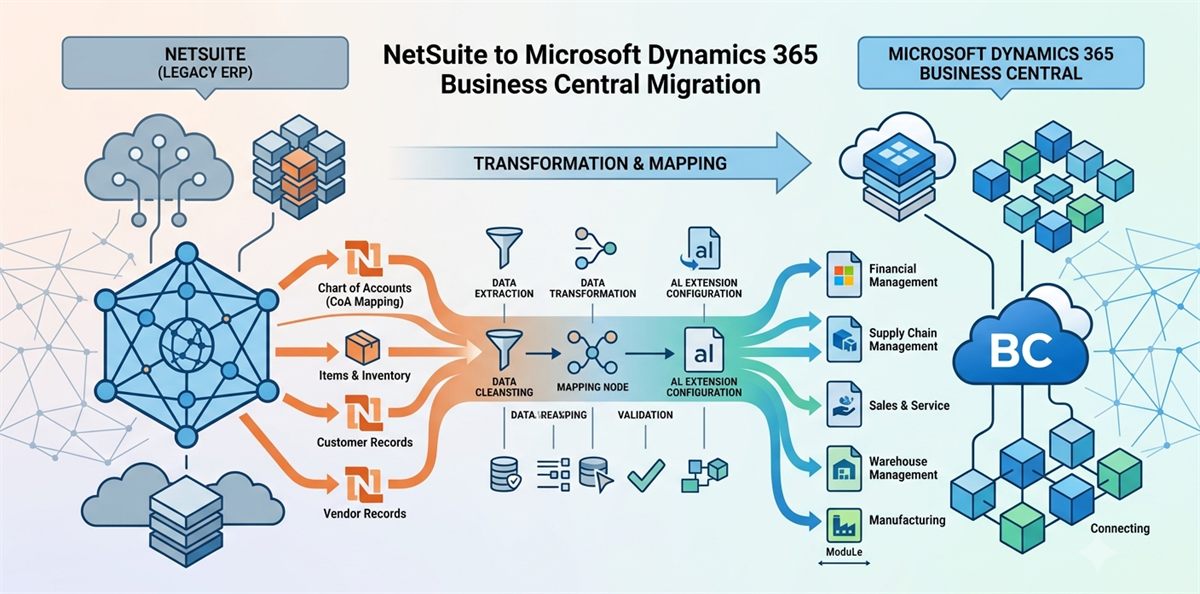 NetSuite to Microsoft 365 Dynamics Business Central Migration
