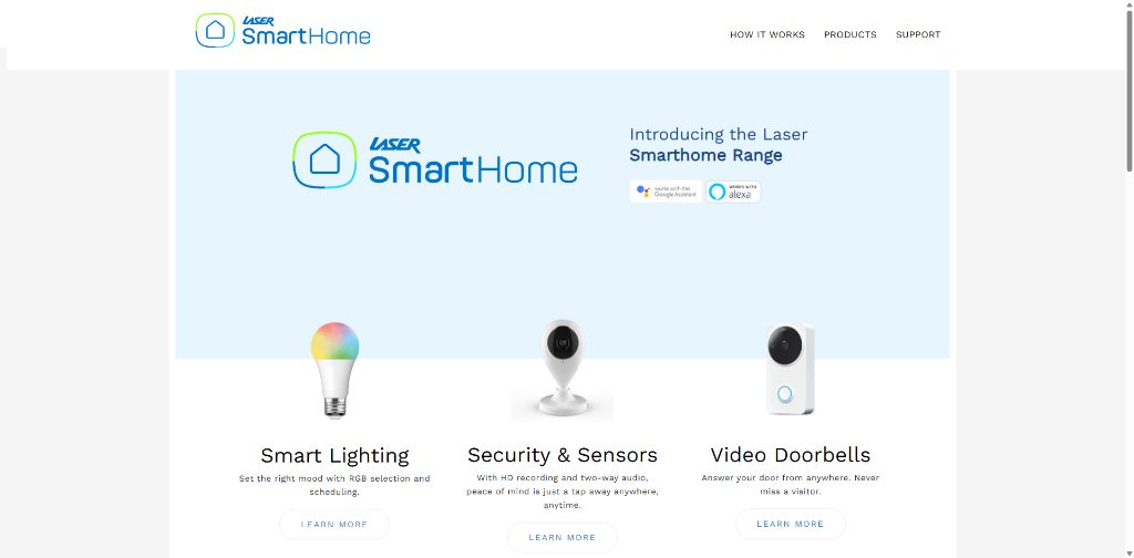 Laser Smart Home Microwebsite